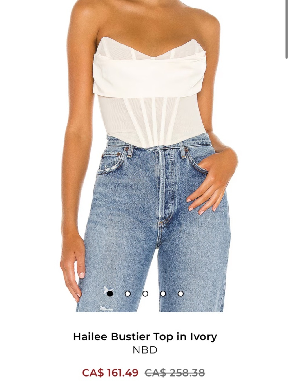 NBD Strapless Bustier Bodysuit in Ivory